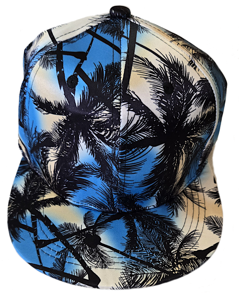 Hawaiian Print Hat Blue Floral