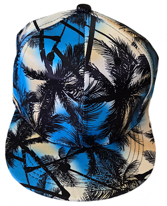 Hawaiian Print Hat Blue Floral